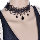 Fashion Gothic Black Lace Retro Choker Collar Flower Pendant Necklace Jewelry Gw