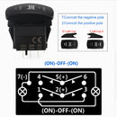 7Pins Boat Car Waterproof Green LED Light Rocker Switch 12-24V SPST On-Off-On