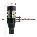 2X 50W T10 LED 6000K White Backup Reverse Light Bulbs Turn Signal Lamps