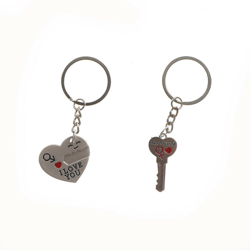 1 set Creative crush you piercing heart couple key ring for weeding gift ME