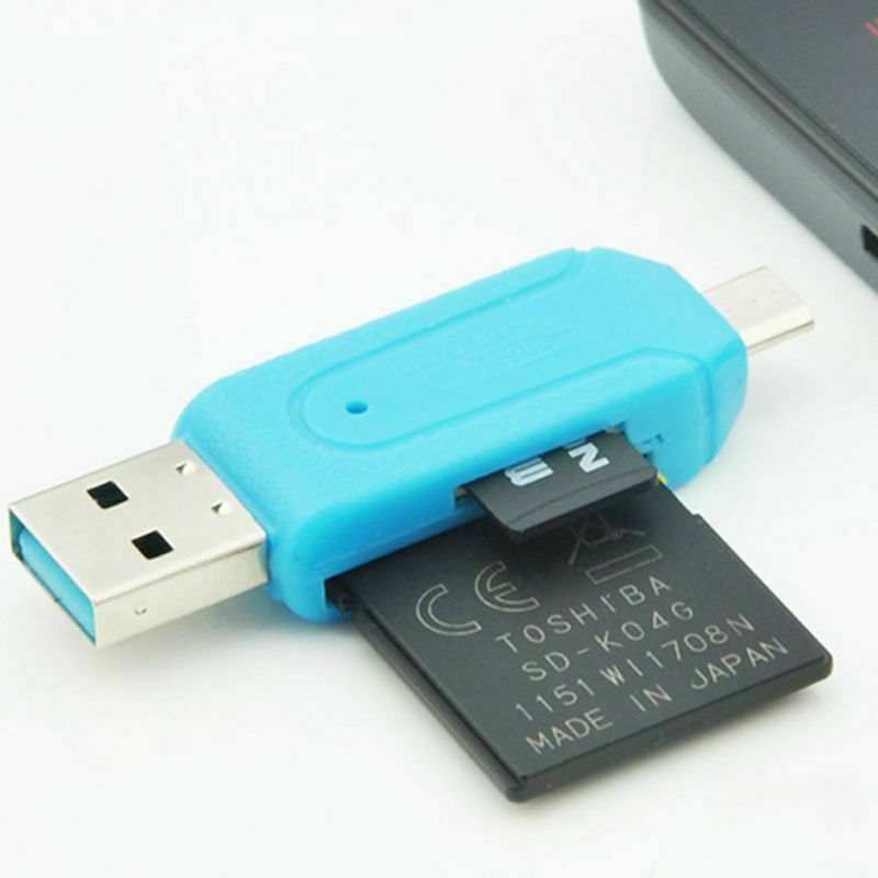 2-in-1 OTG SD Micro USB 2.0 T-Flash Memory Card Reader Adapter For Cell Phone&PC