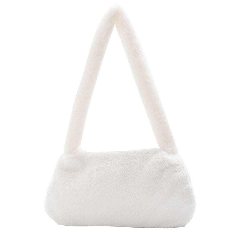 Animal Pattern Underarm Bag Women Mini Plush Shoulder Handbags Purse (1)