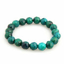 Chrysocolla Beads Balls Elastic Stretch Bracelet Chain O9M2