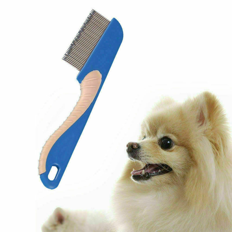 1pc Dog Cat Pet Stainle Steel Rake Comb Hair Grooming Trimmer Cleaning Brus J4K9
