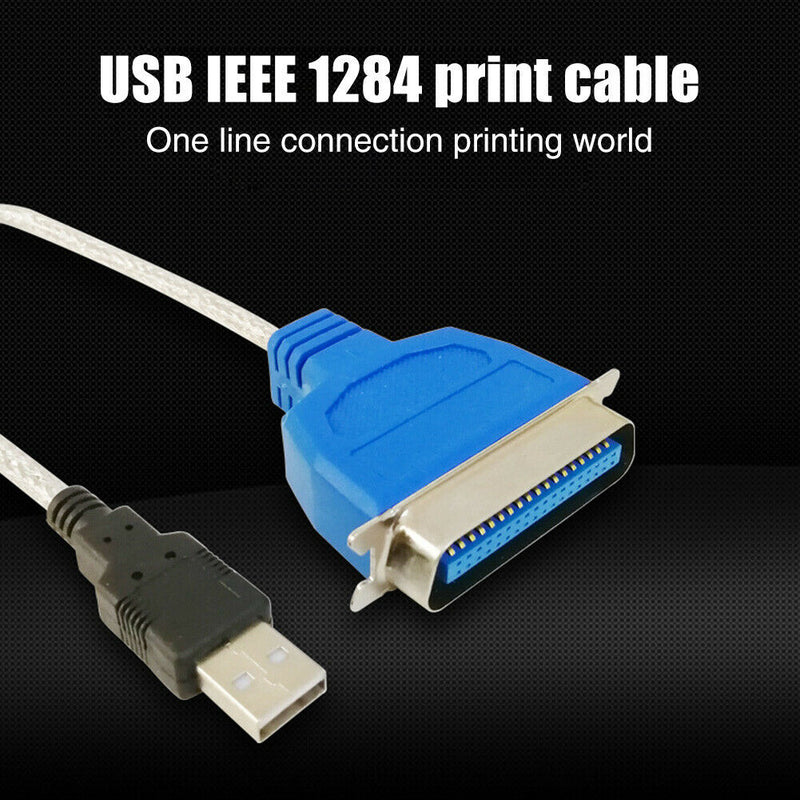 1.5m Portable Parallel Port 12Mbps USB To IEEE 1284 Printer Cable For Notebooks