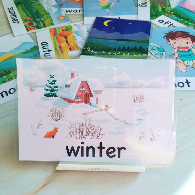 12Pcs Puzzle Early Learning Card English Word Flash Card Baby Training Card