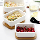 Microwavable Lunch Box Bamboo Ceramic Bento Box Thermal Insulation Food Con U5H9