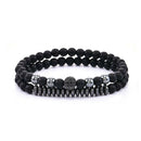 2Pcs 8mm Bracelet Elastic Natural Stone Yoga Beads Bracelet For Men Women
