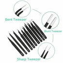 10 X Esd Precision Anti-Static Tweezers Set Maintenance Stainless Steel Too