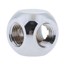 3-Way G1/4'' Internal Thread Computer Water Cooling Ball Fittings Connectors