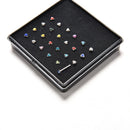 24Pcs Rhinestone Surgical Steel Nose Ring Heart Shape Bone Stud Body Piercing-OZ