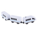 3Pcs White combination of magnetic electric locomotive train for wooden trackÂ·q