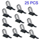 25Pcs Adjustable Black Adhesive Cable Straps Cord Wires Tie Clamps Mount_Clip