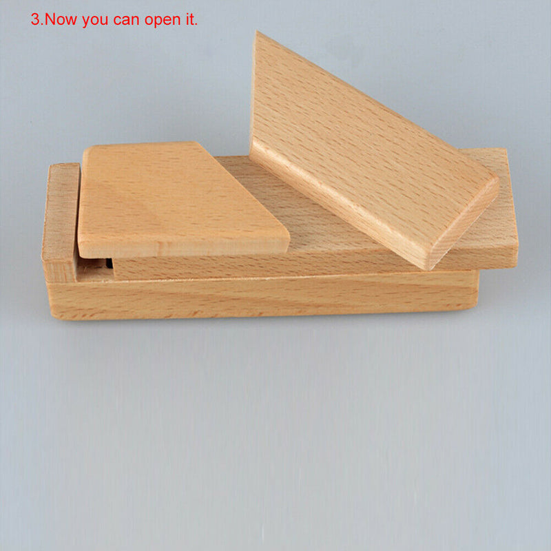 Wood Magic Mysterious Intelligence Brain Teaser Secret Opening Puzzle Box Deluxe
