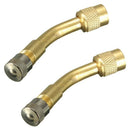 2 pcs 135 Degree Angle Air Tyre Valve Extension Adaptor Long Shank for Moto