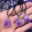 Necklace Natural Amethyst Crystal Stone Pendant Healing Mineral Jewelry Gift