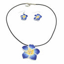 Fashion Flower Crystal Rhinestones Necklace Earrings Set Party Jewelry SME