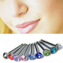 10pcs Crystal Rhinestone Nose Ring Bone Stud Stainless Body Piercing Jewelry ME