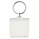 10pcs Blank Acrylic Keychains Insert Photo Plastic Keyrings Square 33mm