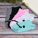 5Pairs Women Socks Candy Color Socks Slippers Short Ankle Socks Smile Socks OZ