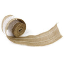 Roll of 2M Wedding Home DIY Craft Burlap Ribbon White Lace Decorated Width  L5S1