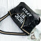 Letters Sequin Crossbody Shopping Bags Women Large Shoulder Handbag (Black)