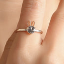 Trendy Rhinestone Animal Rings For Women Hip Hop White Crystal Rabbit Ring