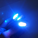 2 Pieces Blue Light Windshield Jet Spray Nozzle On Hood Wiper Washer Eyes