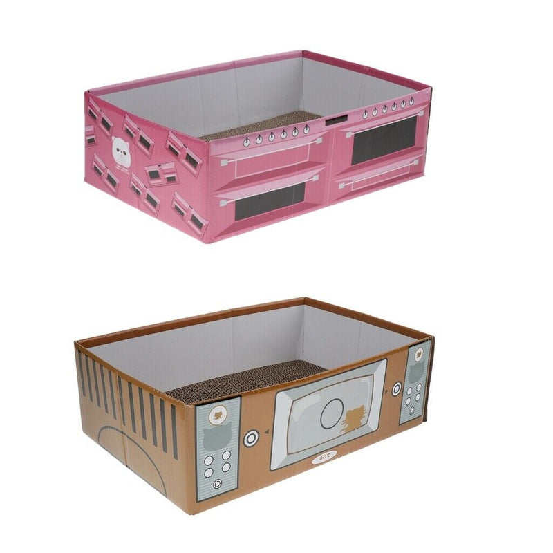 2 Pcs Pet Cat Scratcher Corrugated Paper Box Scratching Pads For Resting