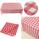 Red Gingham Plastic Disposable Wipe Check Tablecloth Party Outdoor Picnic  Z