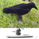 2x Garden Flocked Hard Plastic Black Crow Hunting Decoy Raven Halloween Prop
