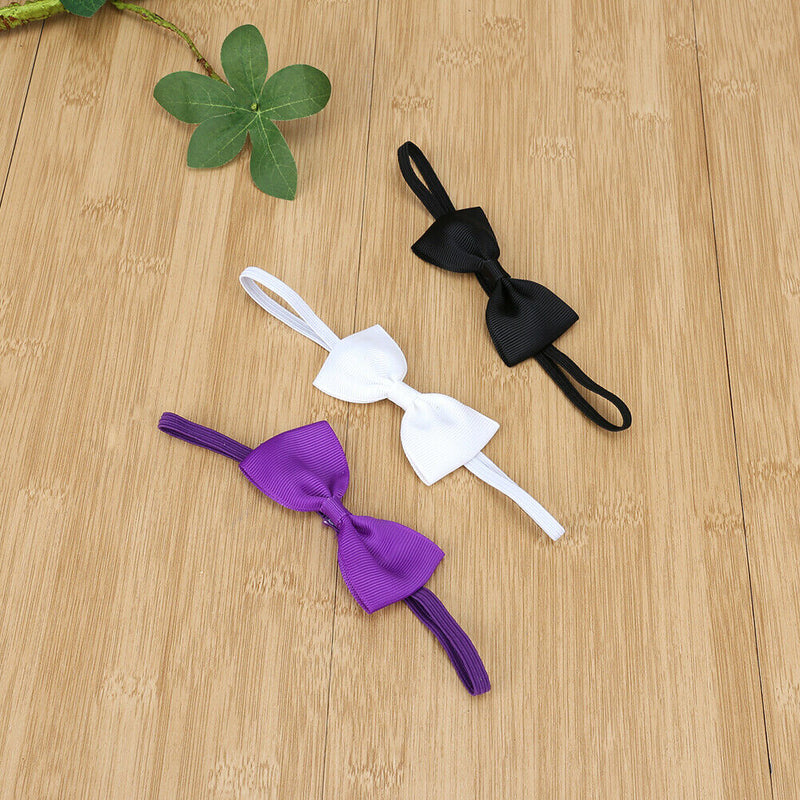 12pcs Cute Kids Headband Bowknot Headbands Solid Color Hair Bows Hair Band