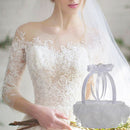 Bridal Crystal Heart Flower Girl Basket + Ring Bearer Pillow Wedding Party VEI