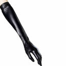 Long gloves in leather optics One Size Black - Black X6M8