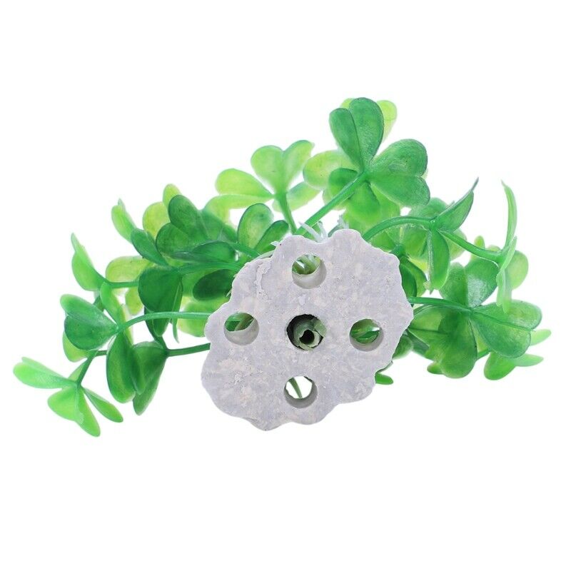 2 pieces Aquarium Landscaping green cloverleaf artificial aquatic plants E6I6