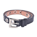 Women Men Punk Leather Belt Rivet Eyelet Stud Grommet Holes Buckle Chain New 3C