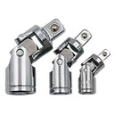 3x 1/4" 3/8" 1/2" Chrome Steering Shaft U Joint Coupler Hot Rod, CR-V