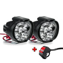 2Pcs 6 Led Motorcycle Light Headlight Assembly 10W 1000Lm+Switch Universal  G3B2