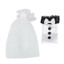 2pcs Bride & Groom Wedding Wine Glass Champagne Flute Glass Cover Decoration