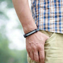 DIY Men Cuff Surfer Tribal Hemp braided Wrap Wrist Faux Leather Bracelet 3c
