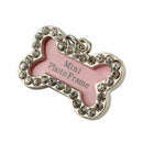 Dog Cat Kitten Puppy Rhinestone ID Name Tag Disc Bone Pet Identity Tag Shap L1W1