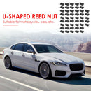 50pcs/set No.14 U Nuts Car Door Trim Panel Fastener Clip U Type Nuts Black