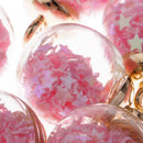 20x Mini Glitter Star Glass Ball Charms DIY Necklace Pendant 16mm Blue Pink