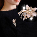 Chic Flower Crystal Enamel Brooch Clothing Pin Suits Dress Banquet Gift A