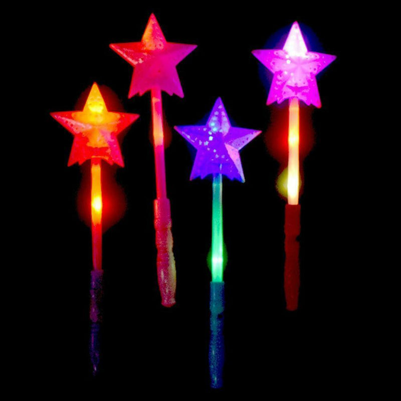 LED Flashing Hollow Star Wand Holiday Concert Festival Party Light Up Glow Stick