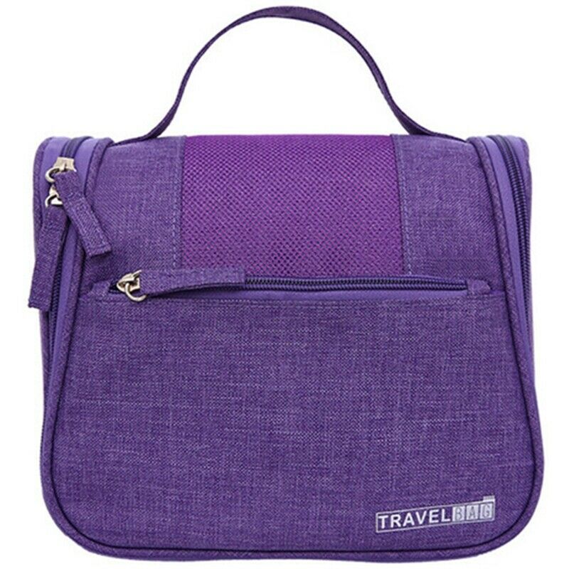Purple Vanity Women Men Toilet Toiletry Kit Cosmetic Makeup Make Up Bag Cas L7L2