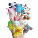 10pc Cartoon Biological Animal Finger Puppet Plush Favor .Child Toys Baby Q3U5