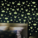 3pcs/set Luminous Rabbit Cloud Star Wall Stickers Waterproof Room Decals A