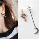 New Trendy Asymmetric Star Moon Long Drop Dangle Earrings for Women Jewelry