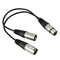 New 3pin XLR FEMALE jack to dual 2 MALE plug Y SPLITTER cable adaptor 1 ft